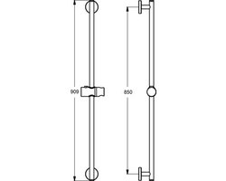 Ideal Standard Idealrain glijstang 90cm voor handdouche 80mm en 100mm chroom