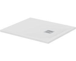 Ideal Standard - Ultra Flat S+, rechthoekige douchebak, ultradun, van kunsthars in steen-look, 90 x 80 cm, ideaal solid, korte zijde afvoer, wit