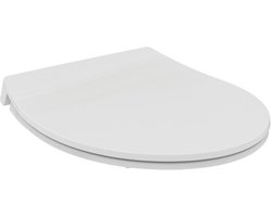 Ideal Standard - Universeel, universele dunne ovale wc-bril, afgeronde wc-bril met langzame sluiting, snelspanner, wit