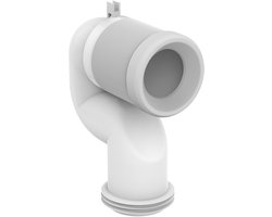 Ideal Standard - WC-spoelpijp verlenging voor verticale afvoer, universeel, 90 graden bocht