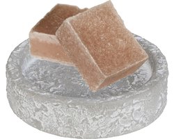 Ideas4seasons Amberblokjes/geurblokjes cadeauset - sandelhout geur - inclusief schaaltje