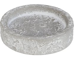 Ideas4seasons Stenen schaaltje voor amberblokjes/geurblokjes - grijs - cementlook
