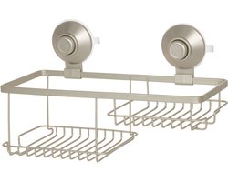 iDesign - Everett Push Lock Combo Caddy met Zuignap - Roestvast Staal - Beige