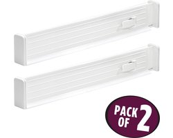 iDesign Ladeverdeler uitschuifbaar 6.5 cm hoog 2 stuks