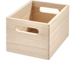 iDesign - The Home Edit Hout Opbergbox Universeel Klein - Paulownia Hout - Bruin