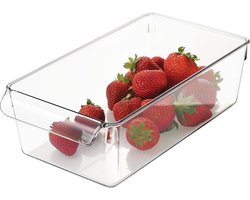 iDesign voorraadkast- en koelkastbak met handvat medium - linus - Transparant - Nestbaar