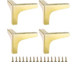 IGNPION 10 cm metalen bankpoot 4 stuks moderne meubelpoten bank meubels verhoger poten doe-het-zelf meubels vervanging poten voor tv-kast Ottomaanse sofa kast, Goud