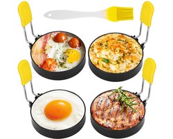 IGOODS Ei ring set 4 Delig Rond - Egg ring set 4pc - bakvormen set - RVS