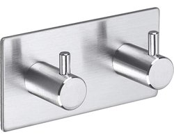 Igoods Handdoekhaakjes Zelfklevend - Badkamer & keuken - Handdoekhouder Zilver | 2 in 1