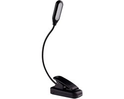 Igoods Leeslamp - Burealamp - Tafellamp - Klemlamp - Boeklamp - LED Leeslamp - Verstelbaar - Met Clip - Magnetisch - Oplaadbaar en Batterij - Zwart