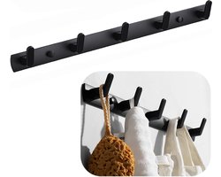 Igoods Wandkapstok - Kledinghanger - 5 Haakjes - Zwart