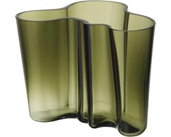 Iittala Aalto Vaas, Glas, Mosgroen, 160 mm