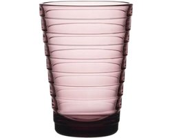 Iittala Aino Aalto glazen set van 2, transparant met lichtgele rand