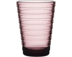 Iittala Aino Aalto glazen set van 2, transparant met lichtgele rand