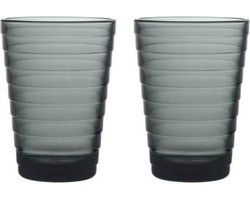 Iittala Aino Aalto - Tumbler Glazen Set - Waterglas - Vaatwasserbestendig - Donkergrijs - 33 cl - 2 Stuks