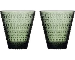 Iittala Glazen Kastehelmi - Pine Green - 300 ml - 2 stuks