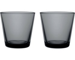 Iittala Kartio Tumbler Glazen Set - Waterglas - Vaatwasbestendig - Donkergrijs - 21 cl - 2 Stuks