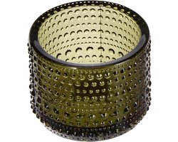 Iittala Kastehelmi windlicht, glas, mosgroen, 6,4 cm