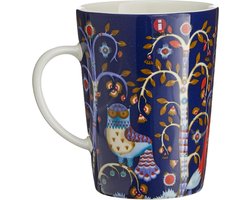 Iittala Taika Mok - Koffiemok Theeglas - Drinken Genieten - Betoverd Bos Thema - 370 ml - Blauw