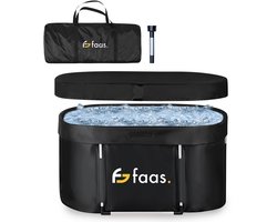 IJsbad – XL 420L uitvoering – Opvouwbaar Bad – Zitbad – met Afdekkap – met Accessoires – Bad – Ice Bath – Badkuip – Dompelbad – Zwart – van Faas