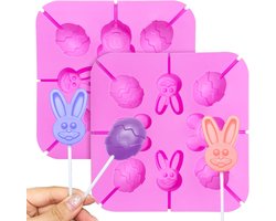 ijsblokjes ijsklontjes/chocolade - 2 stuks - siliconen bakvormen - Bakvormen - Kinderen - Bakken - Cadeau - Pasen - Herbruikbaar - Geschikt Voor Kinderen - voor het maken van koekjes, chocolade, cake, handgemaakte zeep - roze