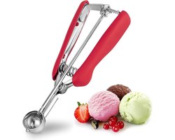 IJsschepper en Meloenboller - Comfortabel Scheppen - Multifunctioneel Keukengereedschap - 25 mm (1 theelepel) rood