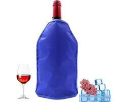 IJswijnkoeler, gelwijnflessenkoeler, ijspakafdekking, vriezerafdekking, wodka, tequila, koeler, drager (koningsblauw)