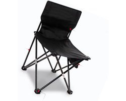 IJzeren Buisstoel - Klapstoel Buiten - Outdoor Ontspanning - Stevige Oxford Stof - 39x39x65cm - Zwart