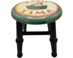 IJzeren Vintage Kruk - Plantentafel "Bath Time" - 26,5cm