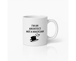 Ik Ben een Architect Geen Tovenaar Mok 330 ml – Grappig Architect Geschenk Keramische Koffiebeker voor Professionals