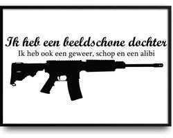 Ik heb een beeldschone dochter fotolijst met glas 30 x 40 cm - Prachtige kwaliteit - dochter - Slaapkamer - Woonkamer - alibi - grappig - Harde lijst - Glazen plaat - inclusief ophangsysteem - Grappige Poster - Foto op hoge kwaliteit uitgeprint