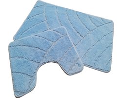 Ikado Badmat set klassiek blauw 50 x 80 cm + 40 x 50 cm