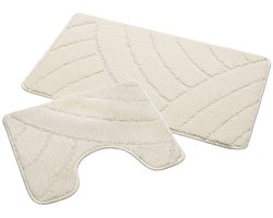 Ikado Badmat set klassiek crème - 50 x 80 cm + 40 x 50 cm