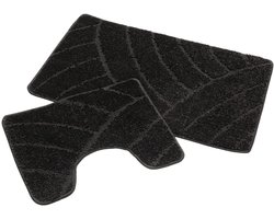Ikado Badmat set klassiek zwart 60 x 100 cm + 50 x 60 cm