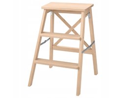 IKEA Bekväm 3-trede vouwtrap, massief beukenhout, 63 cm