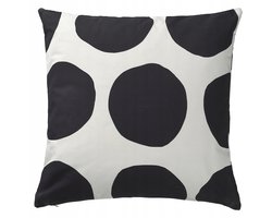 IKEA BLÅMUNKAR Kussensloop 50x50cm Zwart Wit Stippen