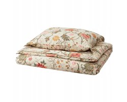 IKEA NASSELKLOCKA Dekbedovertrek Set Licht Bloemig 150x200/50x60 cm