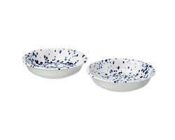 IKEA SILVERSIDA Diep Bord Blauw/Wit - 19 cm (2 stuks)