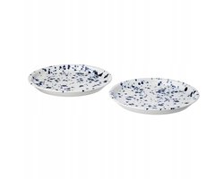 IKEA SILVERSIDA Eetbord Blauw/Wit 26 cm - Set van 2