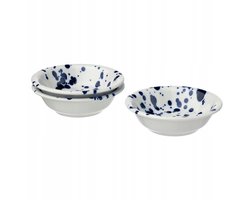 IKEA SILVERSIDA Kom 3 Blauwe Kommetjes 11cm Steengoed