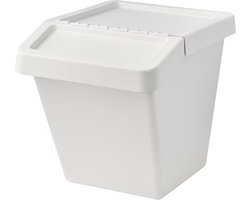 IKEA SORTERA Afvalbak met deksel wit 60L