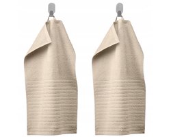 IKEA VAGSJON Handdoeken Beige 30x50cm 100% Katoen Set van 2