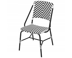 IKEA VASSHOLMEN Buitenstoel - Zwart/Wit - Handgeweven Rotan