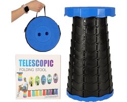 Ikonka Opvouwbare Campingkruk 200 kg – Verstelbare Viskruk – Lichtgewicht Krukje – Draagbare Klapstoel – Blauw