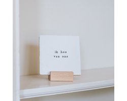 IKPAKJEIN – Tegel 13x13 cm met tekst ‘Ik hou van ons’ – liefde – relatie – jubileum – Valentijn – cadeau voor partner