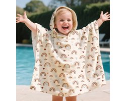 Il Bambini - Badcape Baby - Badcape - Baby Badjas - Omslagdoek - Omslagdoek - Baby Handdoek Met Capuchon - Strandhanddoek - Badponcho - Poncho Handdoek - Microfiber - 60 x 60cm - regenboog