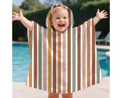 Il Bambini - Badcape Baby - Badcape - Baby Badjas - Omslagdoek - Omslagdoek - Baby Handdoek Met Capuchon - Strandhanddoek - Badponcho - Poncho Handdoek - Microfiber - 60 x 60cm - gestreept