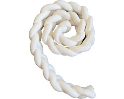 IL BAMBINI Gevlochten baby bed bumper Treccia - Bedbumper ledikant - Bedomrander - Box omrander - Hoofdbeschermer - Boxrand - Bedbumper - Stootrand - Boxomrander - (3 meter) Wit