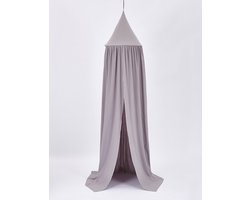 IL BAMBINI - Katoenen klamboe voor babykamer - Hemeltje voor babybedje - Decoratie kinderkamer - Kraamcadeau - donkergrijs