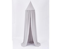 IL BAMBINI - Katoenen klamboe voor babykamer - Hemeltje voor babybedje - Kraamcadeau - Decoratie kinderkamer - Lichtgrijs